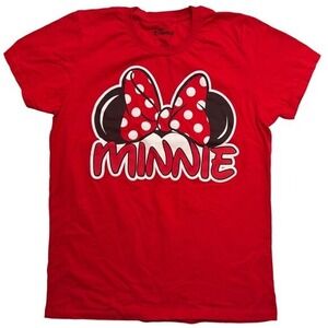 Disney Minnie Mouse Graphic Tee Red Polka Dot Bow T-Shirt Youth‎ XL/XG
